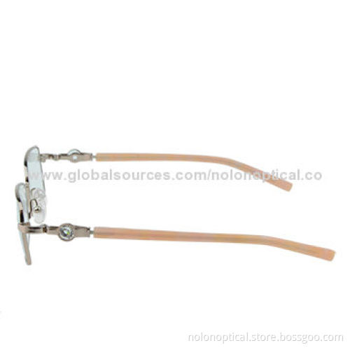High quality metal reading glasses with metal trim, logo can be printed